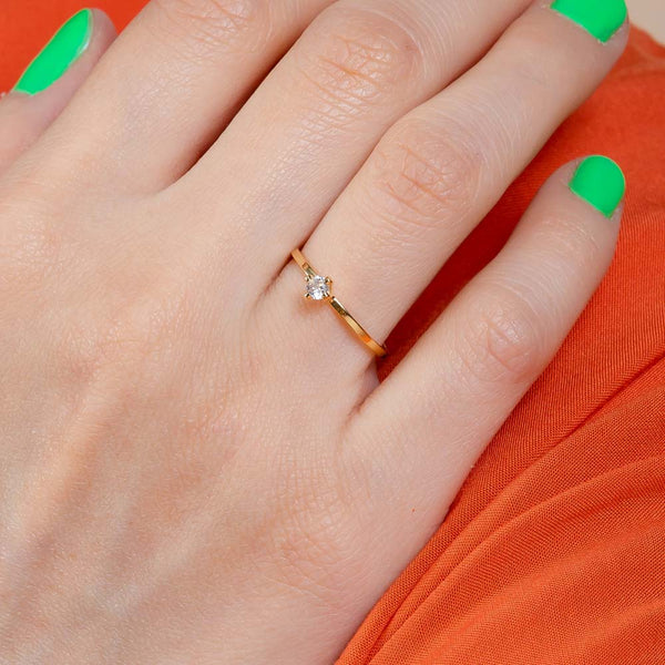 Anel Solitário de Zirconia - AE 0607