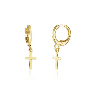 Brinco Argolinha Com Cruz Adulto / Infantil - BAP 0082