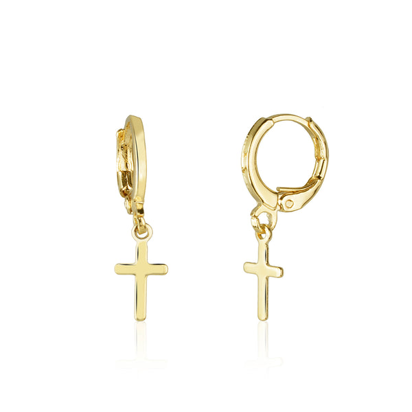 Brinco Argolinha Com Cruz Adulto / Infantil - BAP 0082