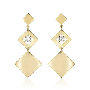 Brinco geomertrico - Losangos com Zircônia - BE 1240