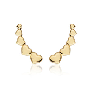 Brinco Ear Cuff Corações - BE 1273