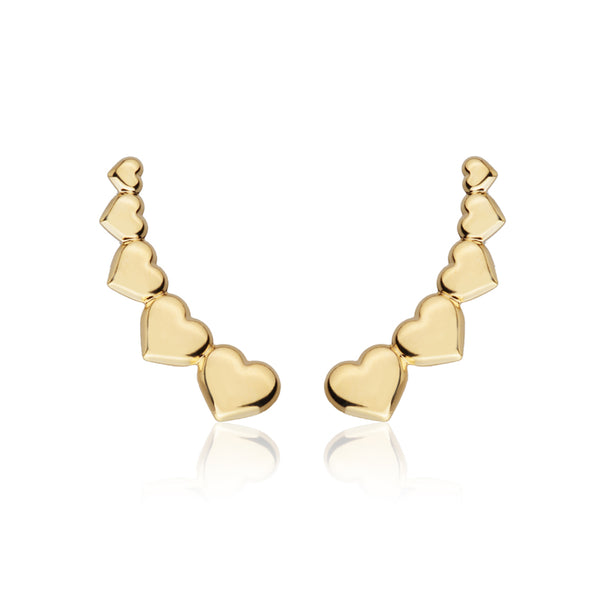 Brinco Ear Cuff Corações - BE 1273