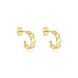 Brinco meia argola elos corrente - BE 1593