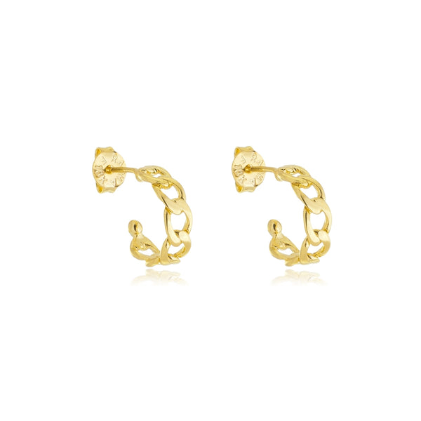 Brinco meia argola elos corrente - BE 1593