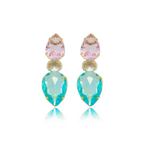 Brinco Gota Trio de Cristais - BEP 0502