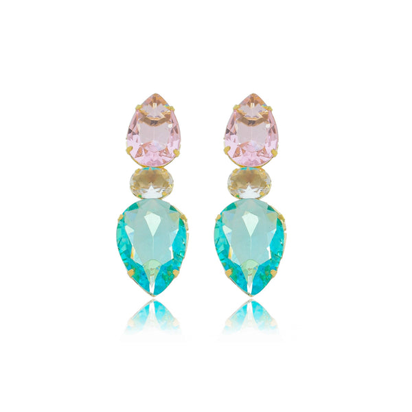 Brinco Gota Trio de Cristais - BEP 0502