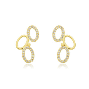 Brinco Oval com Zircônias - BEP 0588