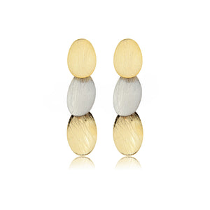 Brinco cascata oval escovado - BEP 0688