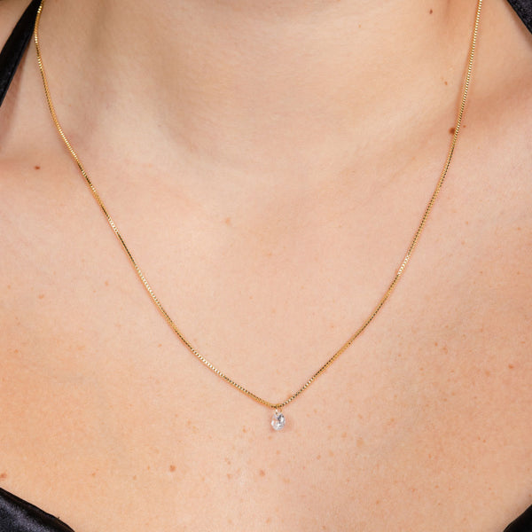 Colar Solitário com Zircônia - COL 0095