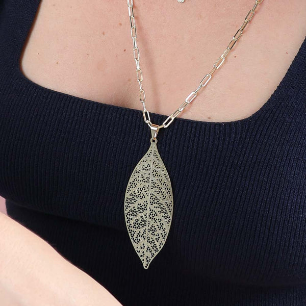 Colar Longo Folha - GRE 0061