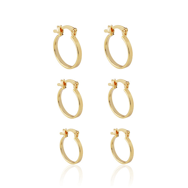 Brincos Argolas Trio - P/M/G - BAP 0138