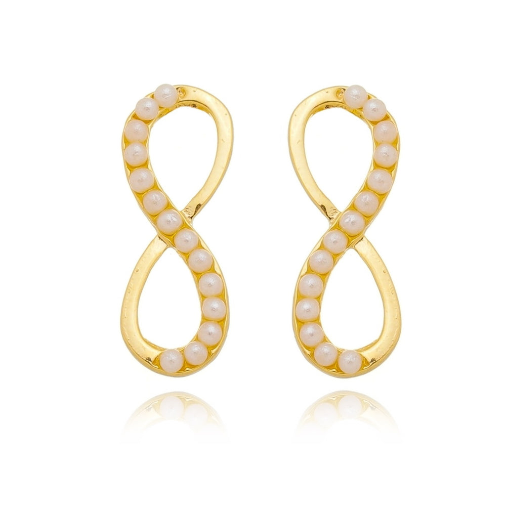 Brinco Infinito com Pérolas - BE 1416