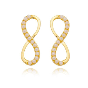 Brinco Infinito com Pérolas - BE 1416