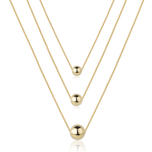Colar Triplo Esferas - COL 0293