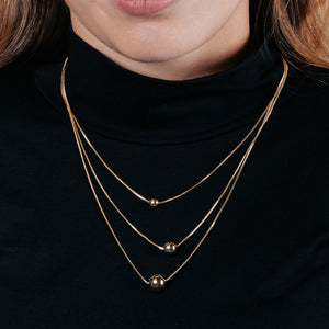 Colar Triplo Esferas - COL 0293